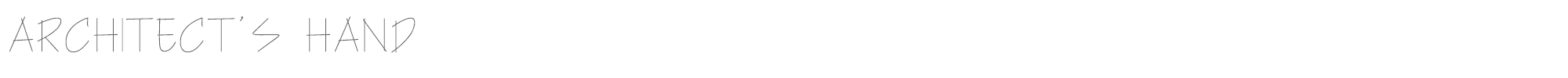 Sample characters Architect's Hand Font